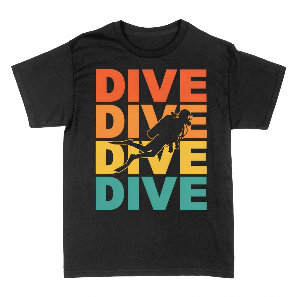Magliette: Sub retro con DIVE ripetuto