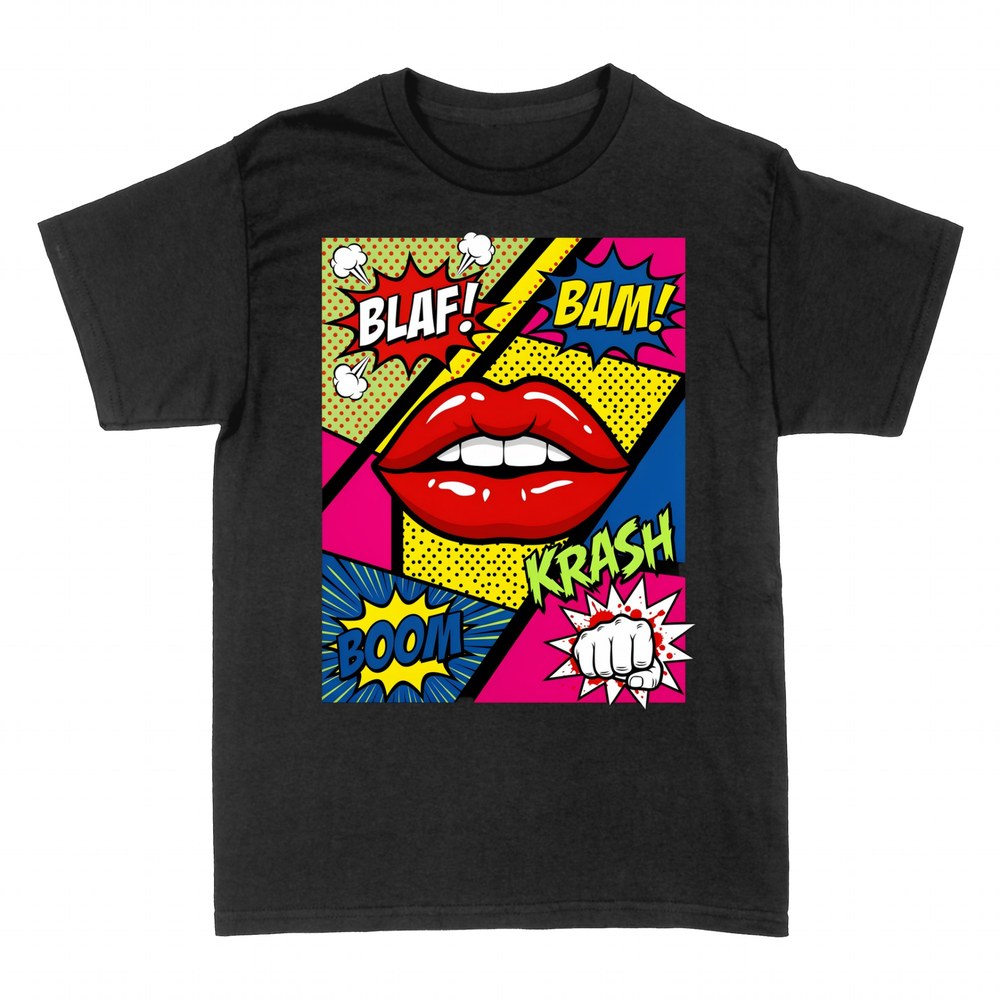 Magliette: Labbra pop art fumetto