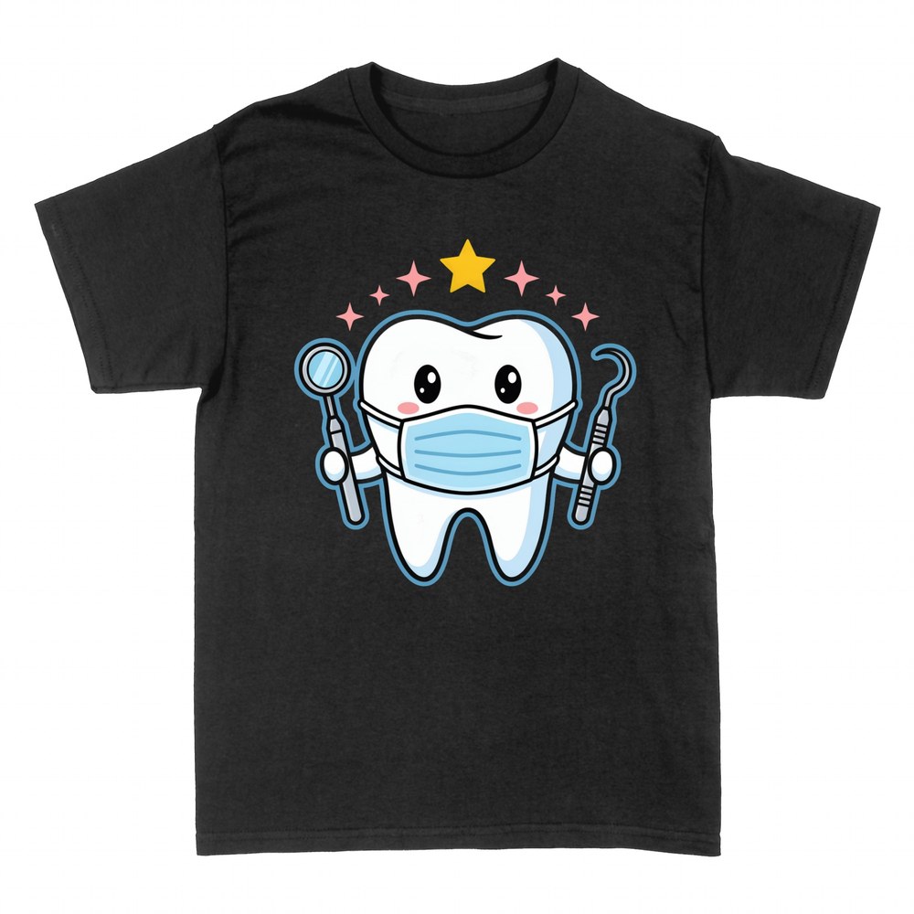 Magliette: Dente kawaii dentista con mascherina
