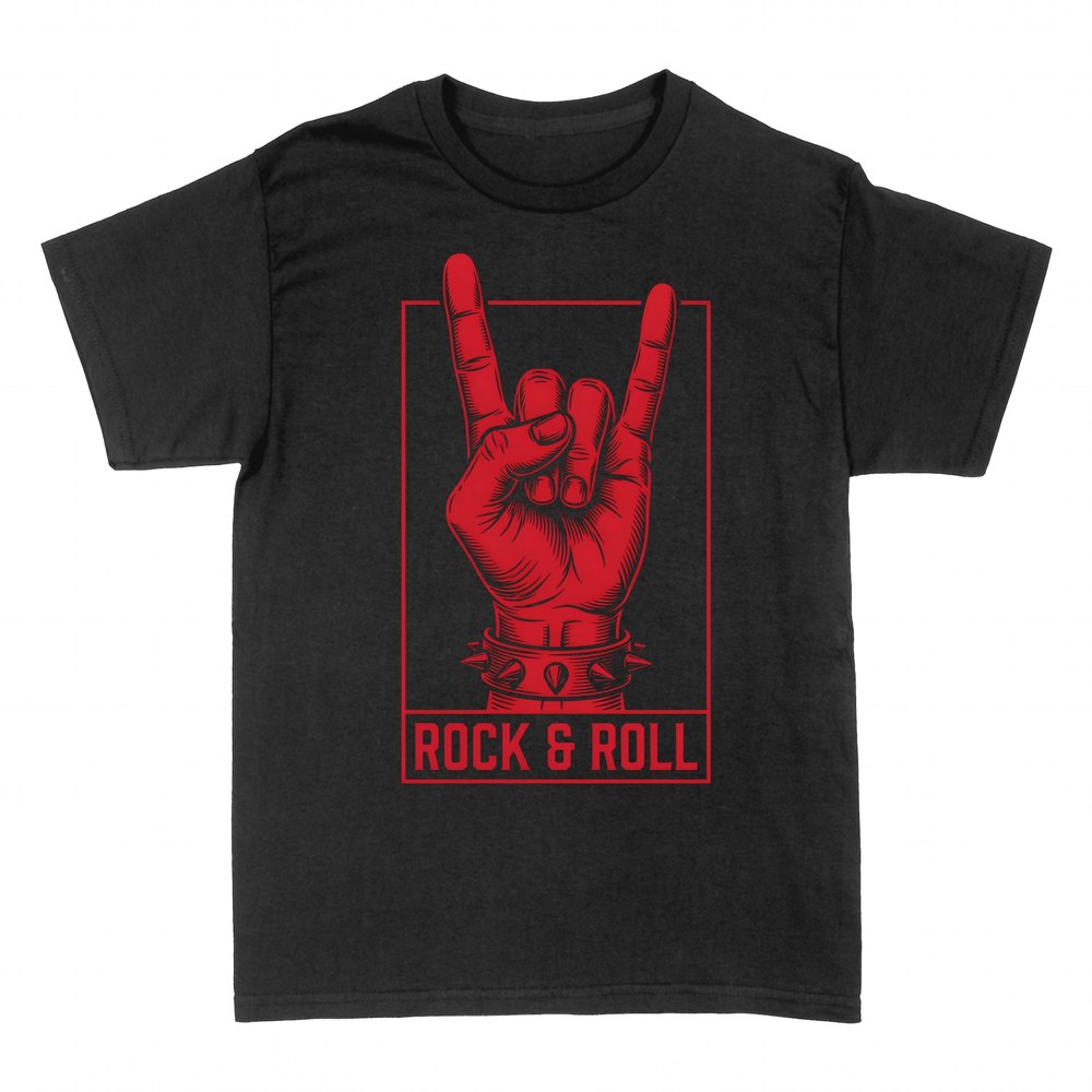 Magliette: Mano cornuta del rock con bracciale a borchie