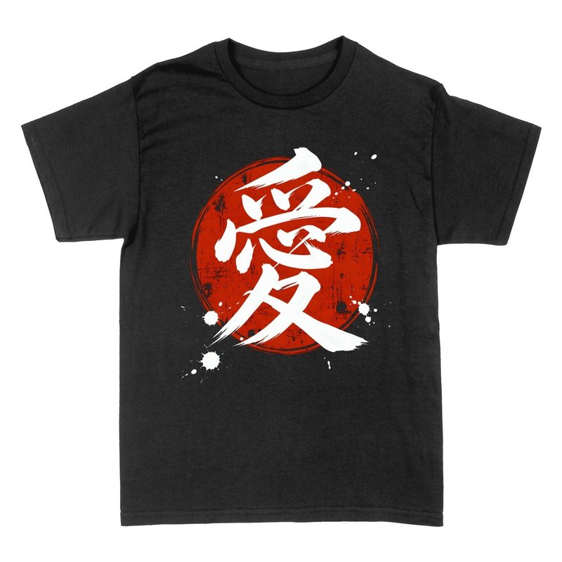 Magliette: Kanji giapponese amore cerchio rosso