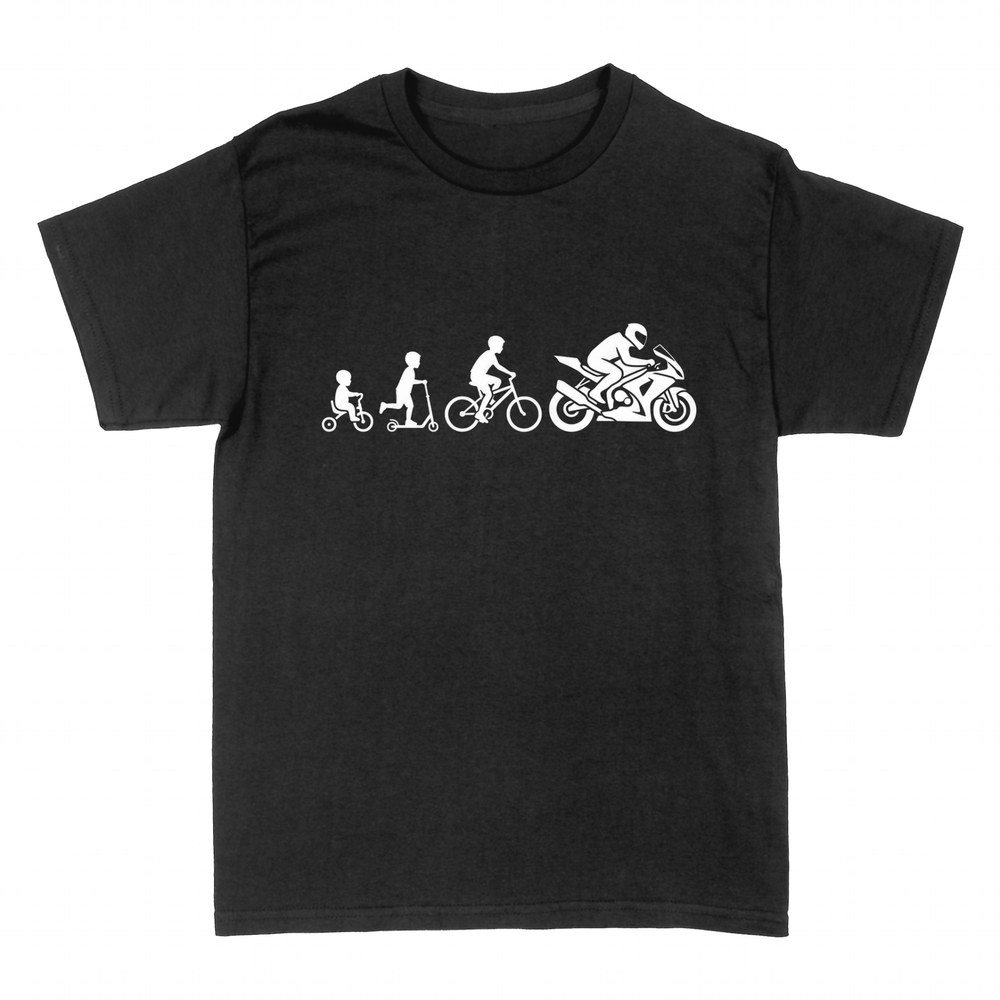 Magliette: Evoluzione del motociclista: triciclo a moto