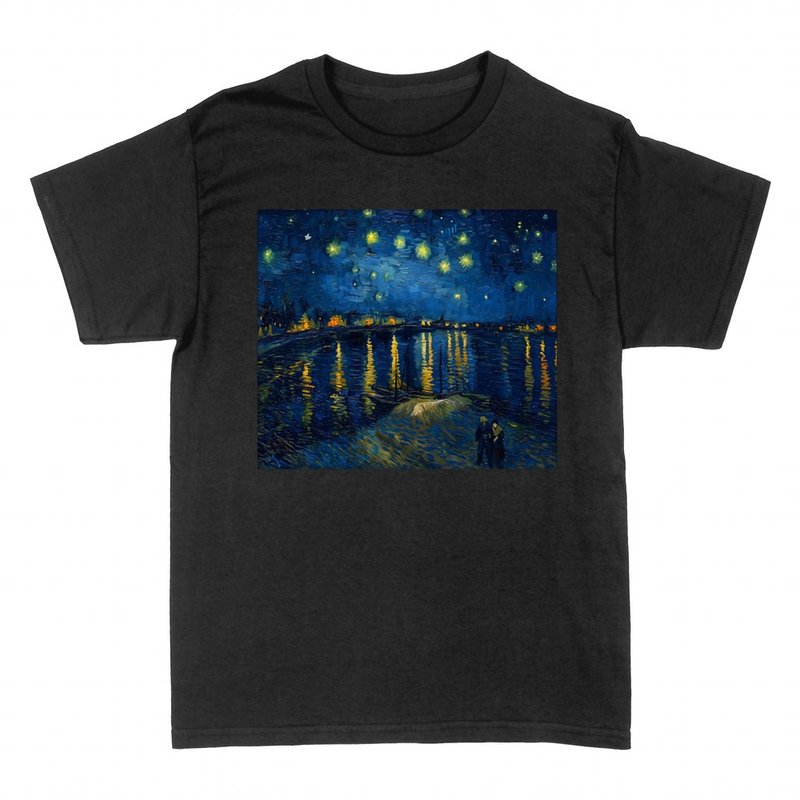 Magliette: Van Gogh notte stellata sul Rodano