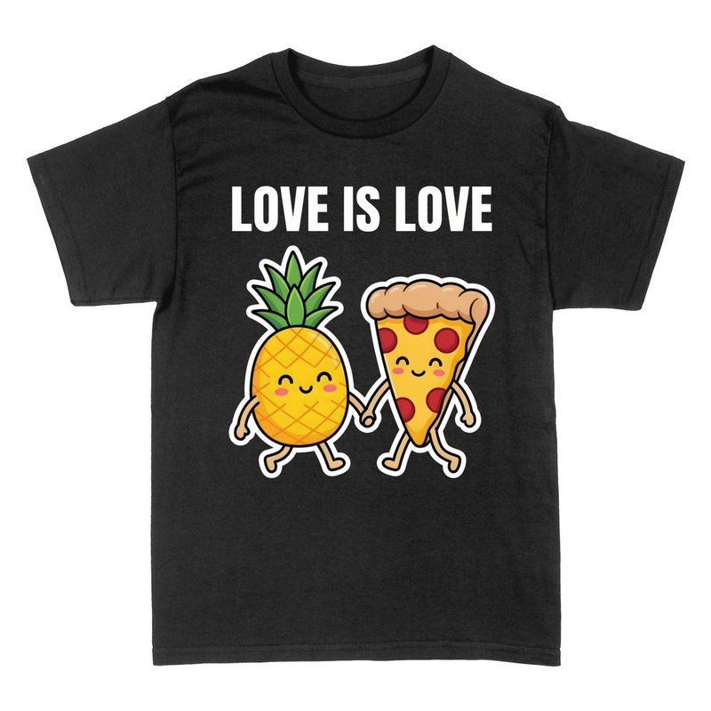 Magliette: Ananas e pizza innamorati 