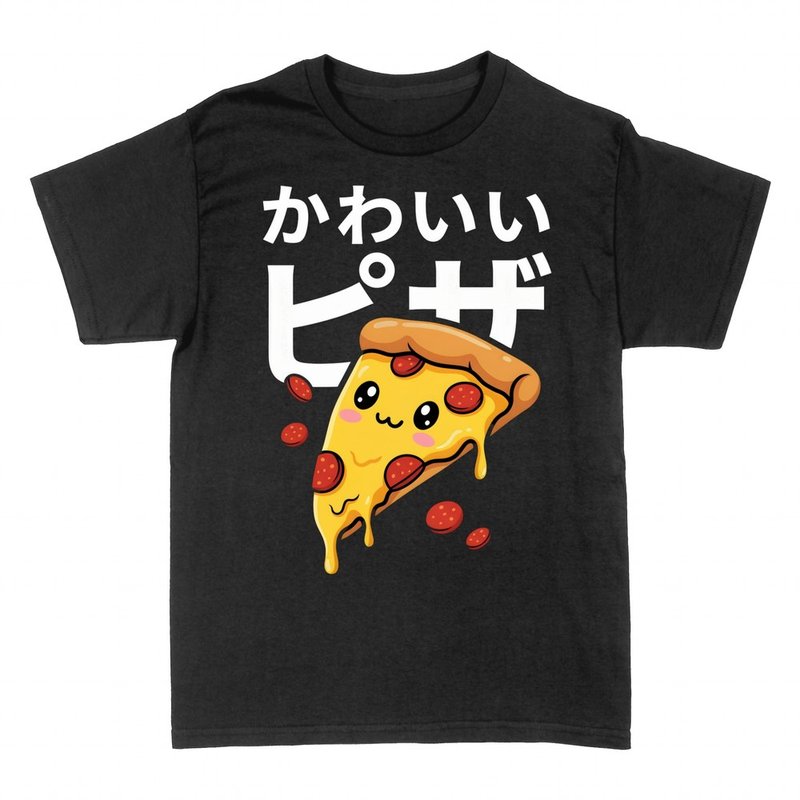 Magliette: Fetta di pizza kawaii sorridente