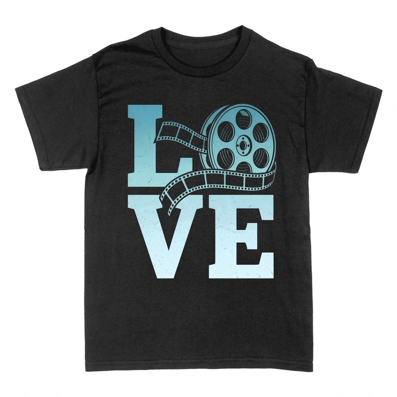 Magliette: LOVE con bobina di cinema