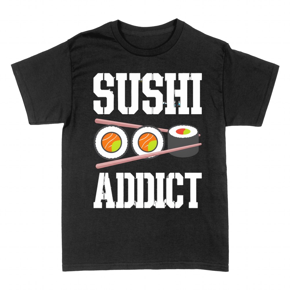 Magliette: Dipendente dal sushi con maki e bacchette