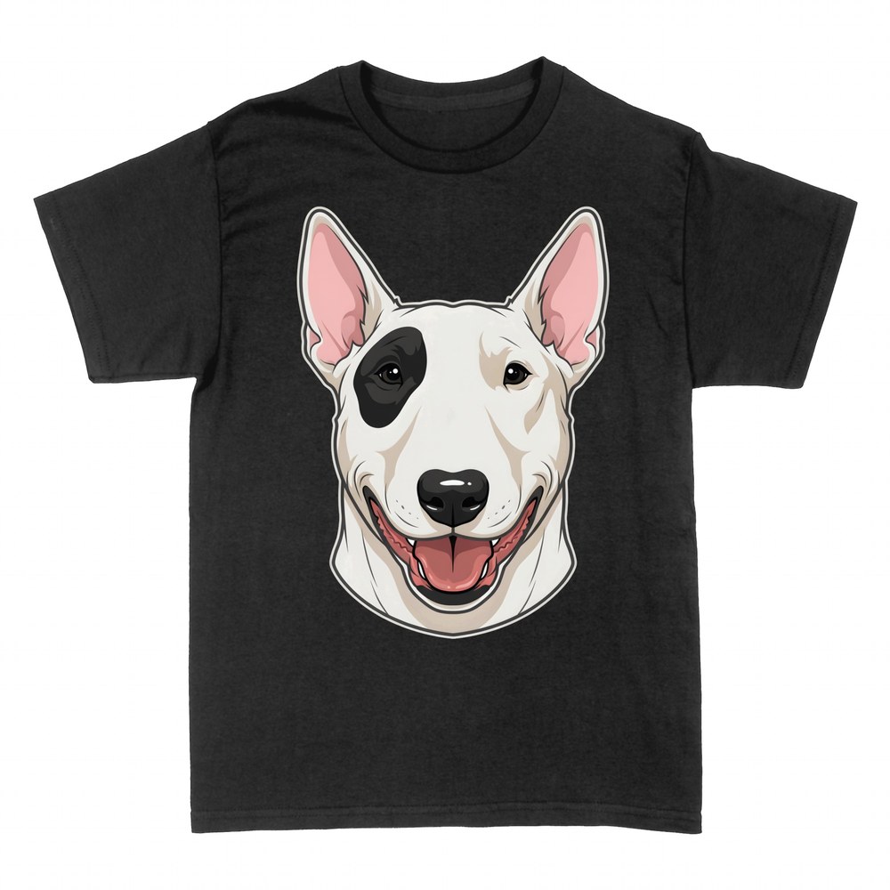 Magliette: Bull Terrier macchia nera sorridente