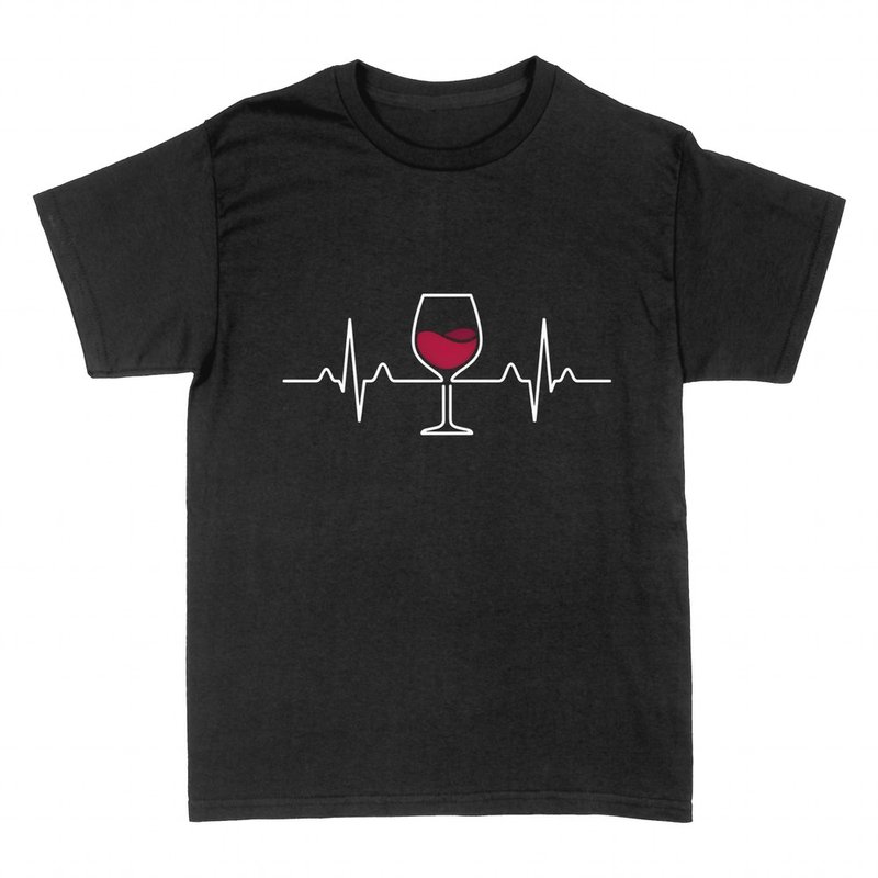 Magliette: Bicchiere di vino nel battito cardiaco