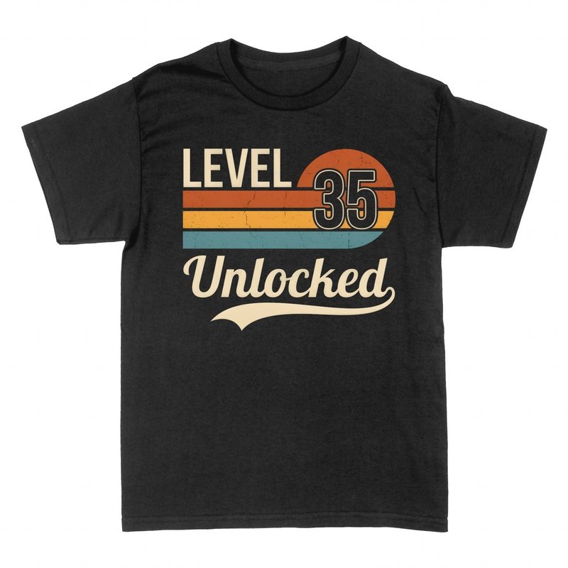 Magliette: Level 35 Unlocked gamer retr&ograve;