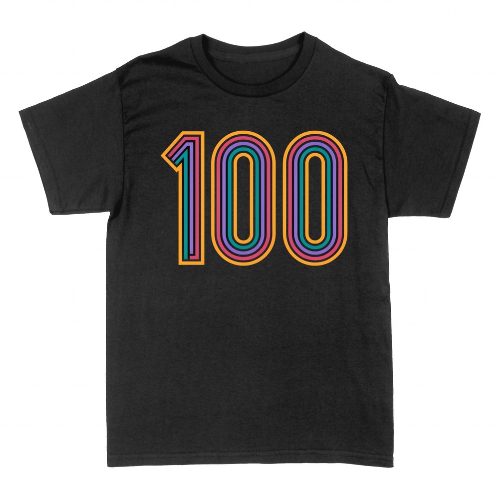 Magliette: 100 retro multicolore compleanno