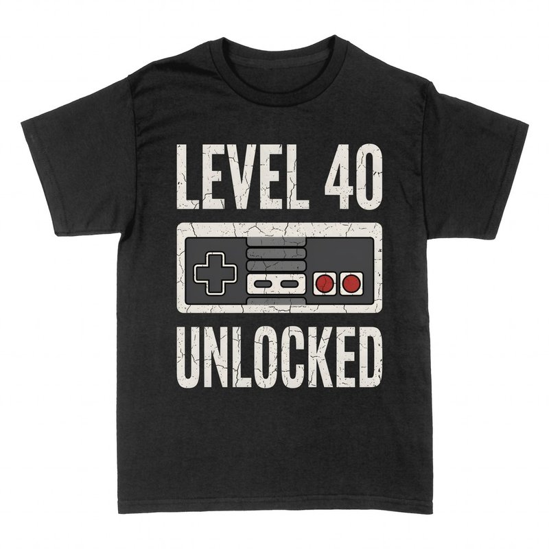 Magliette: Level 40 Unlocked controller retr&ograve;