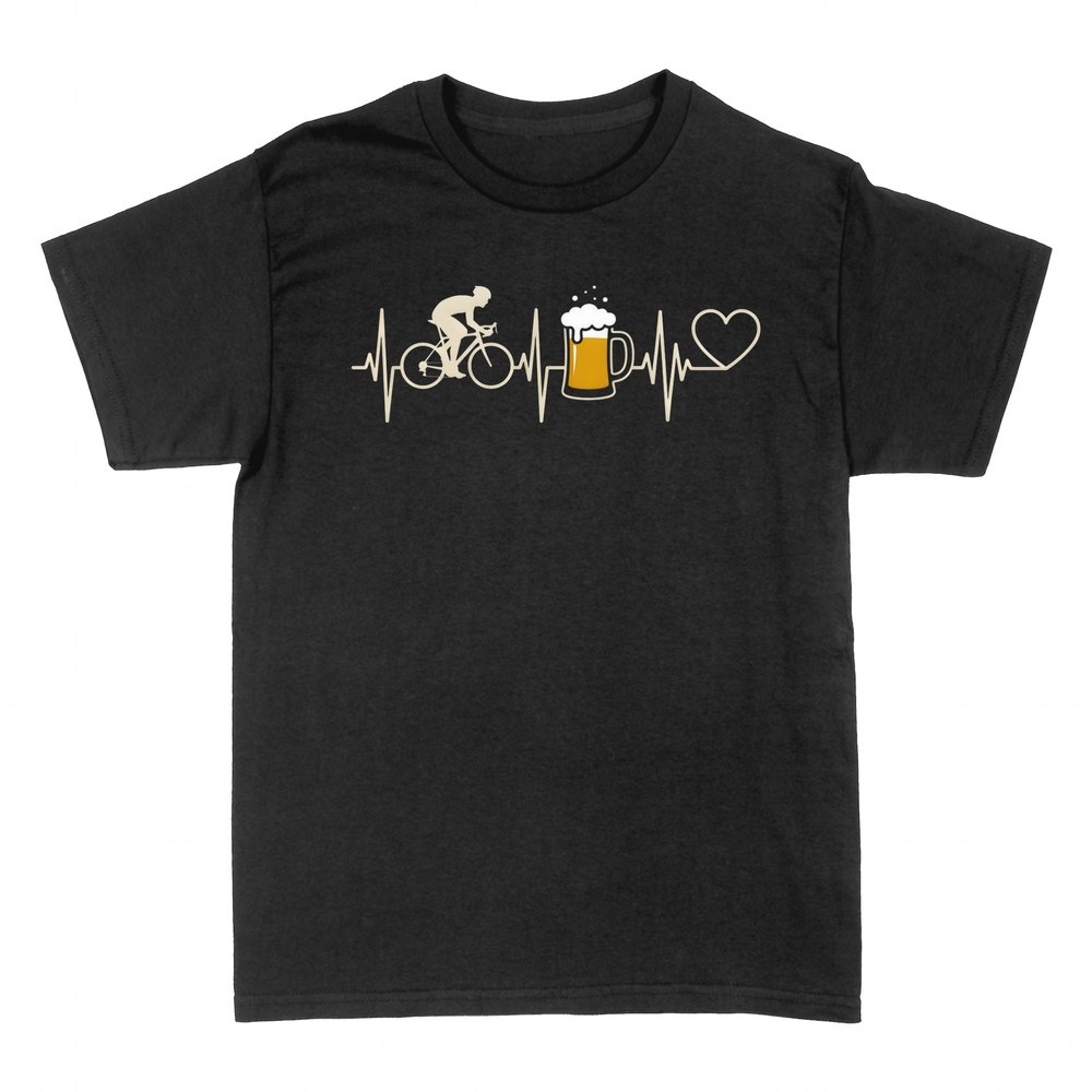 Magliette: Battito ciclista con bici e birra
