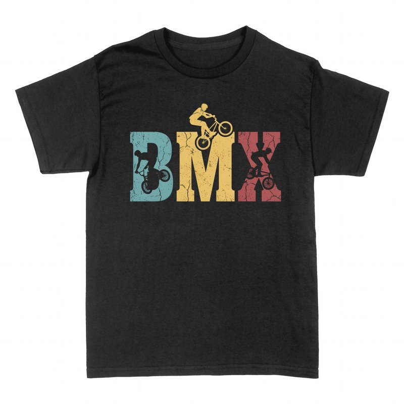 Magliette: BMX Lettere Vintage con Silhouette Rider