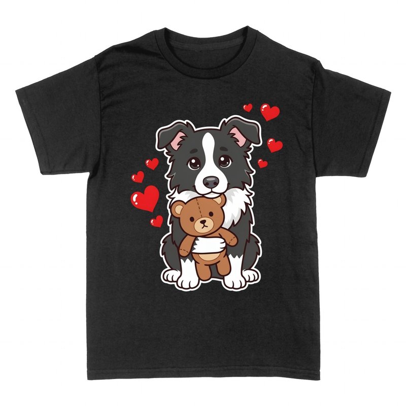 Magliette: Border Collie con orsetto e cuori