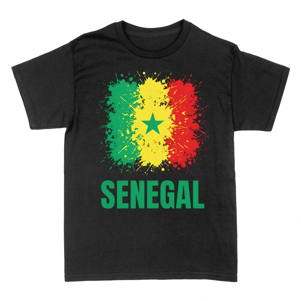 Magliette: Bandiera Senegal schizzo d'inchiostro