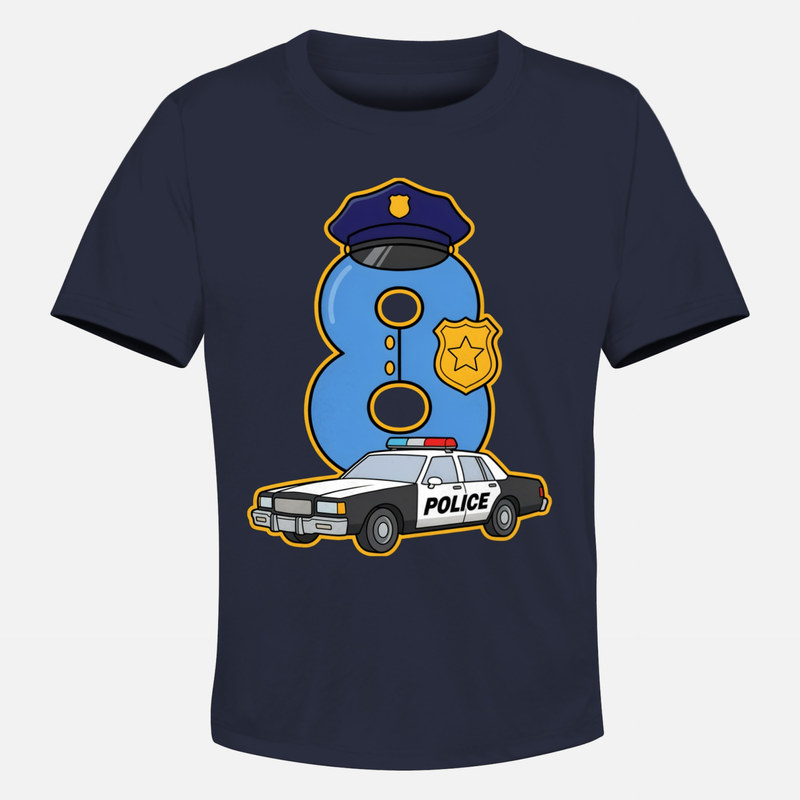 Magliette: Numero 8 Poliziotto Auto Pattuglia