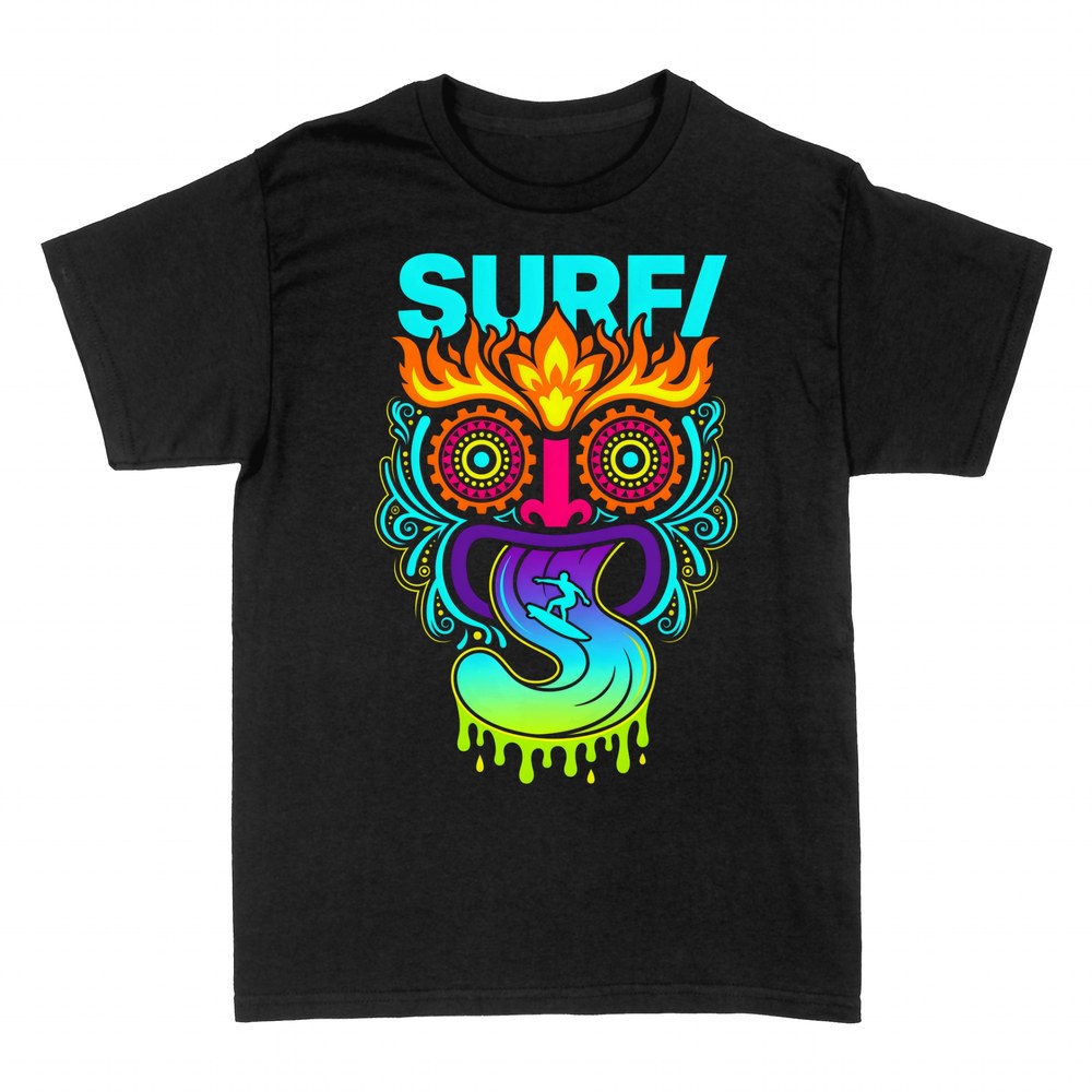 Magliette: Maschera Tribale Surf Psichedelica