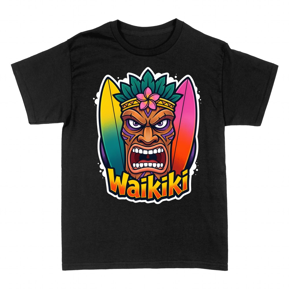 Magliette: Waikiki Tiki Surf Tavole Arcobaleno