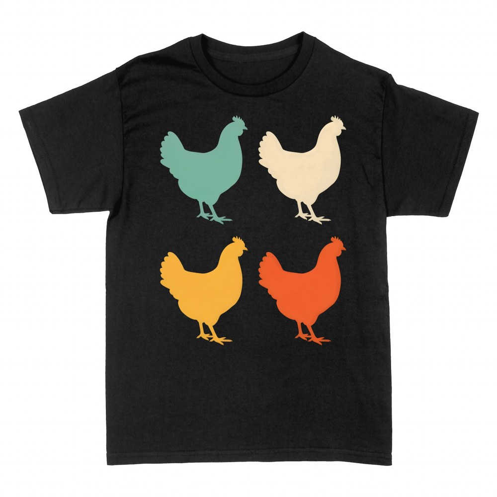 Magliette: Galline colorate quattro sagome