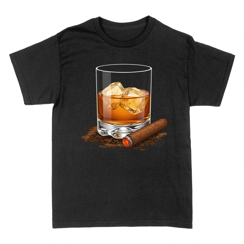 Magliette: Whisky con Ghiaccio e Sigaro