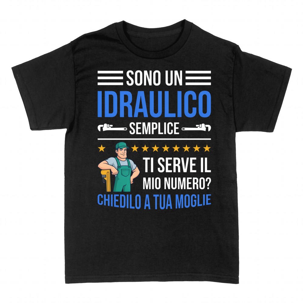 Magliette: Idraulico Semplice - Chiedilo a Tua Moglie