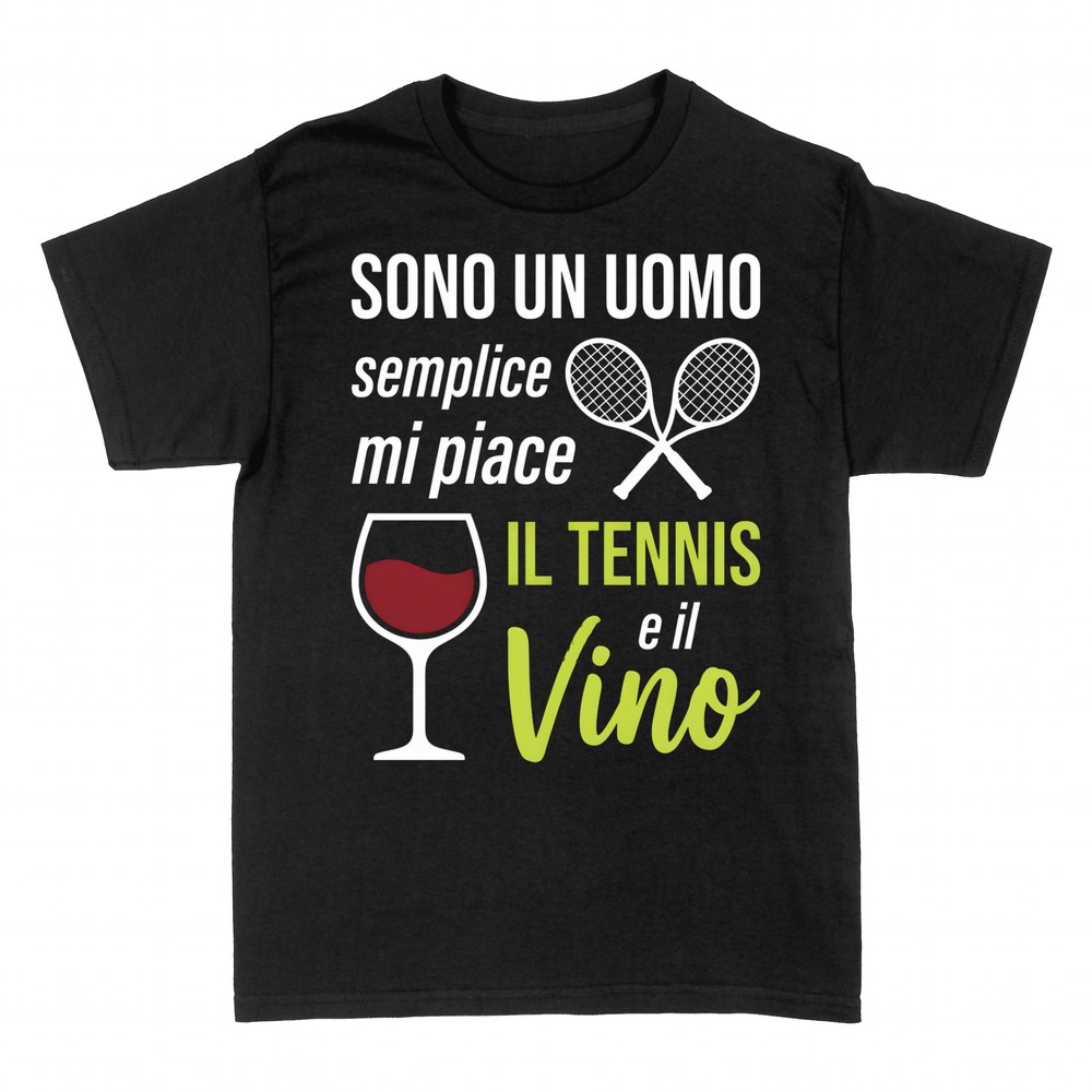Magliette: Uomo Semplice: Tennis e Vino