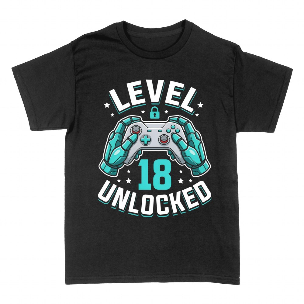 Magliette: Level 18 Unlocked - 18 Anni Gamer
