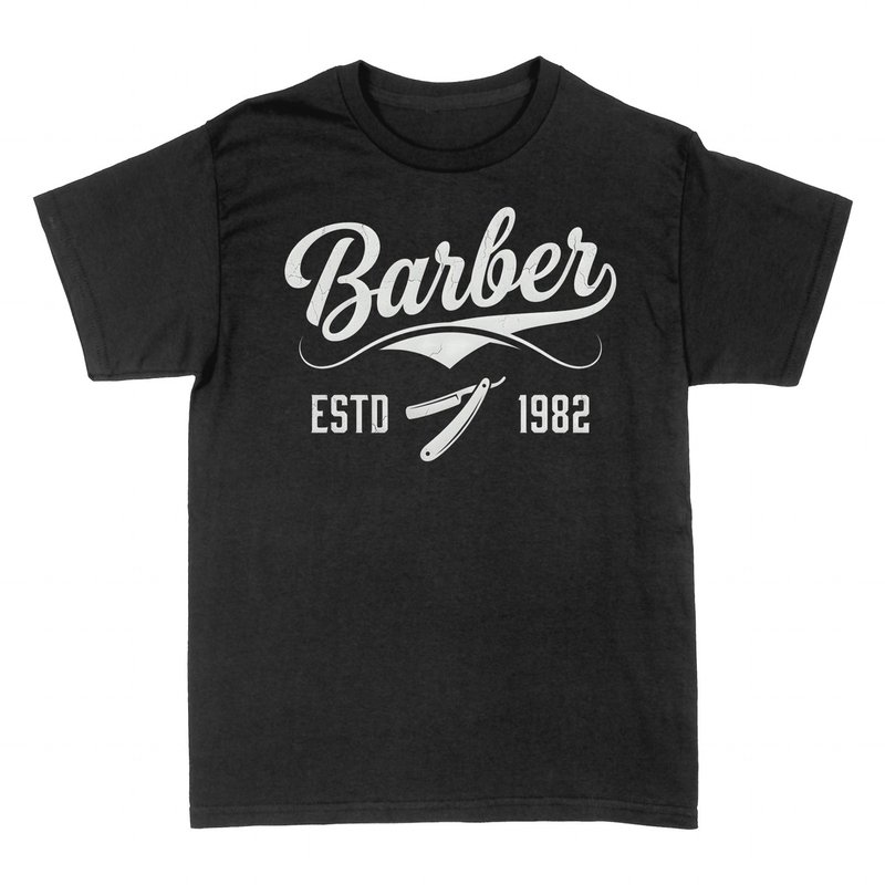 Magliette: Barber Estd 1982 - Rasoio e Tradizione
