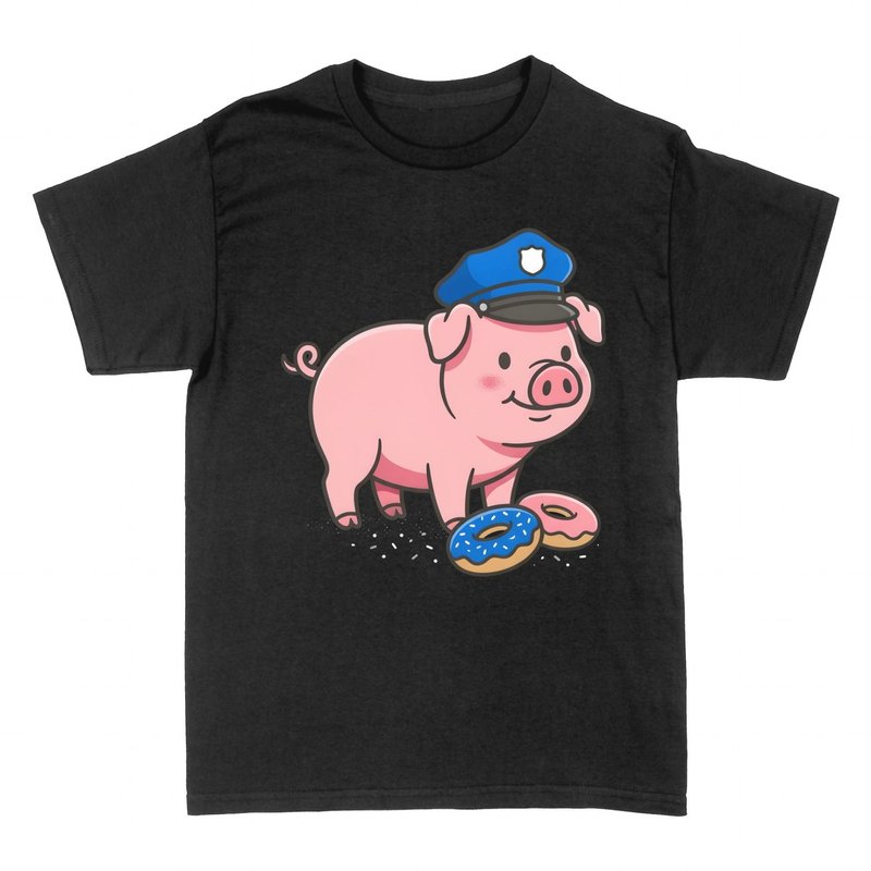 Magliette: Maialino Poliziotto Kawaii con Donuts