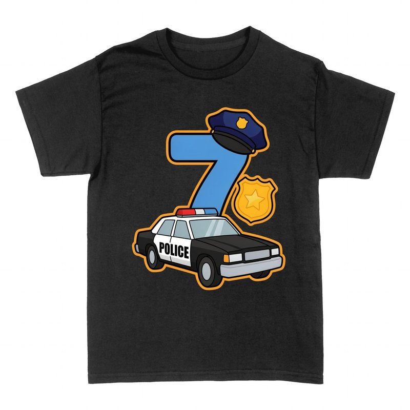 Magliette: Poliziotto Numero 7 Auto Pattuglia