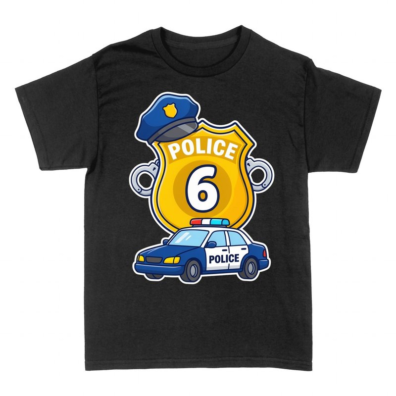 Magliette: Poliziotto Numero 6 - Distintivo e Volante