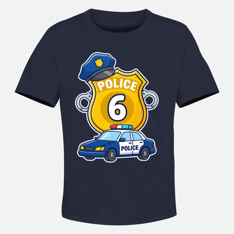 Magliette: Poliziotto Numero 6 - Distintivo e Volante