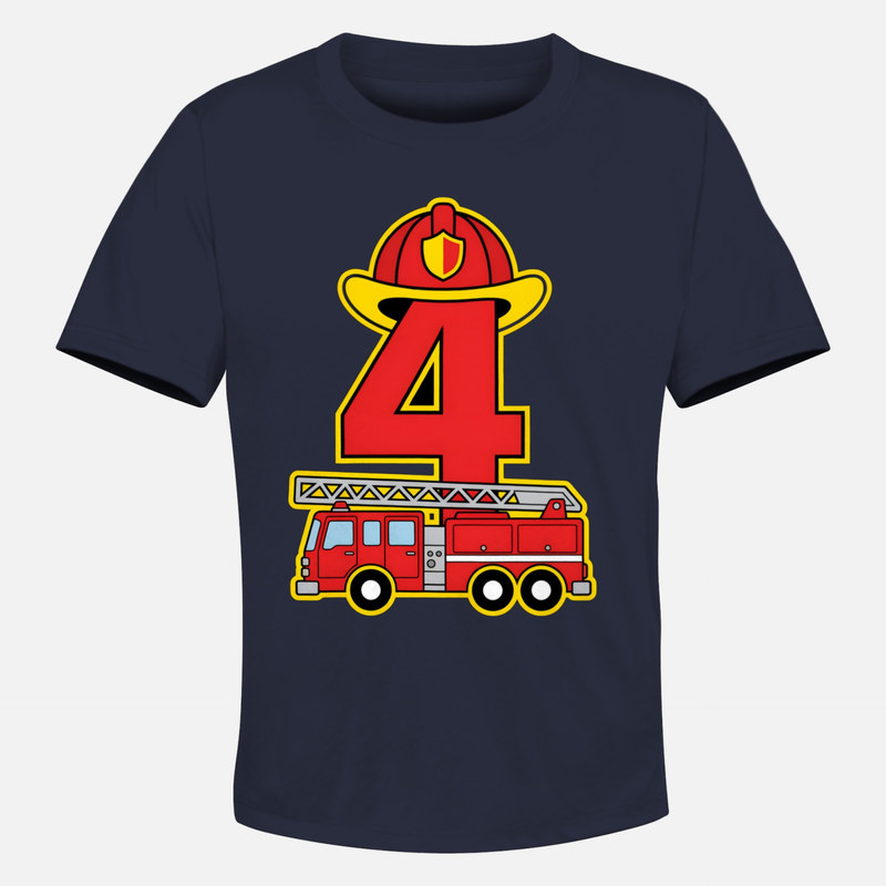 Magliette: Pompiere Numero 4 Compleanno