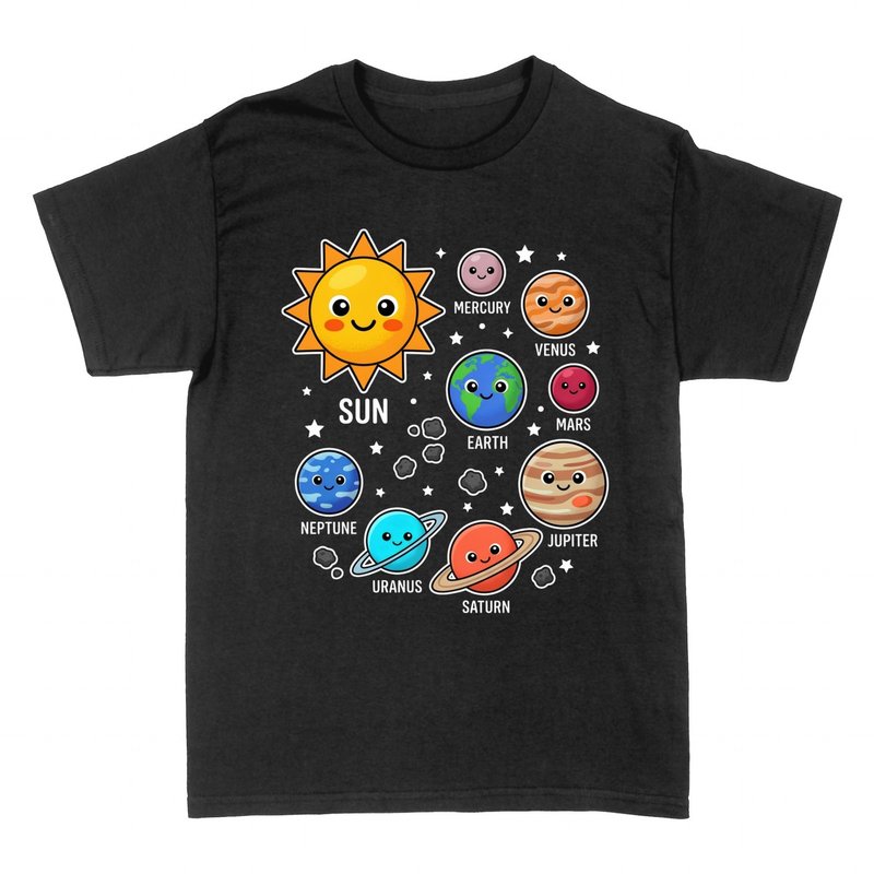 Magliette: Sistema Solare Kawaii