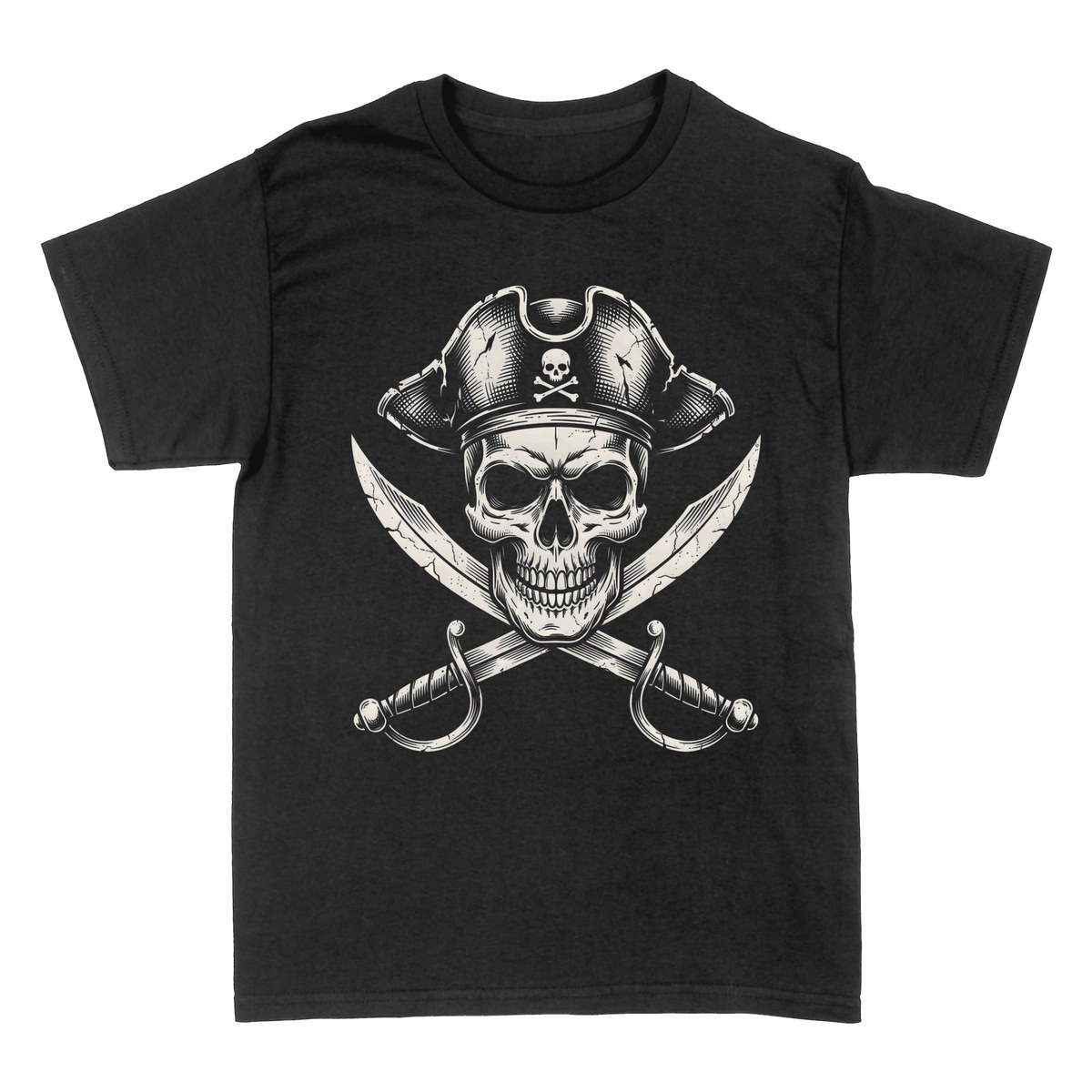 Magliette: Teschio Pirata Spade Incrociate
