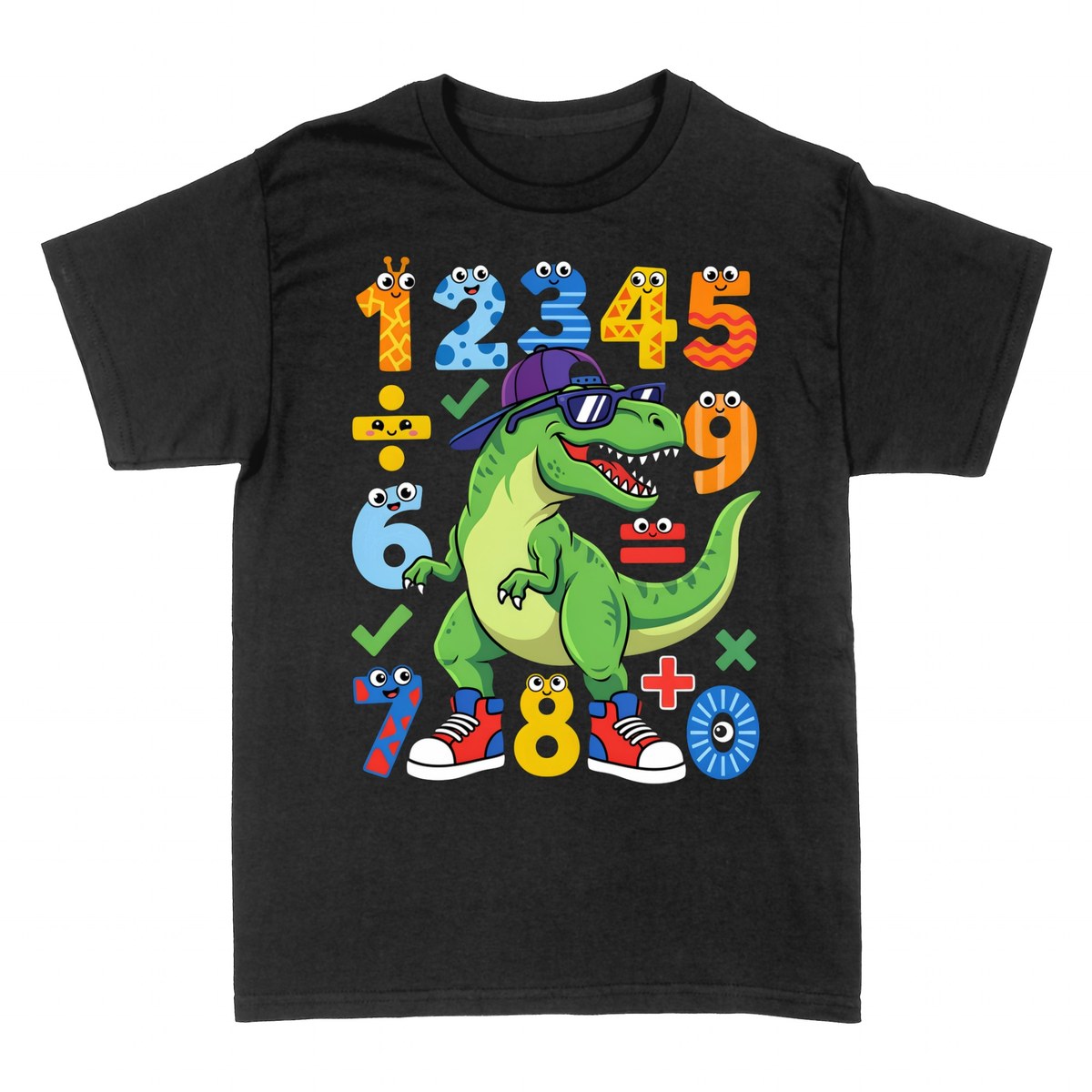 Magliette: Dinosauro Matematico con Numeri Animati