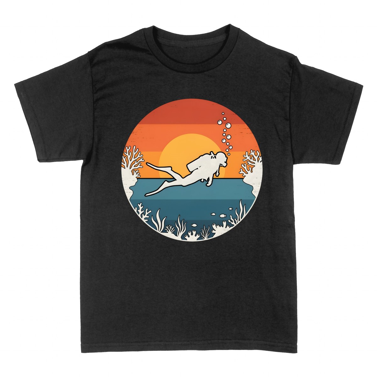 Magliette: Sub Vintage Tramonto Subacqueo