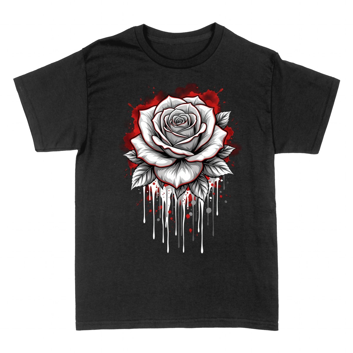 Magliette: Rosa Tatuaggio Inchiostro Rosso