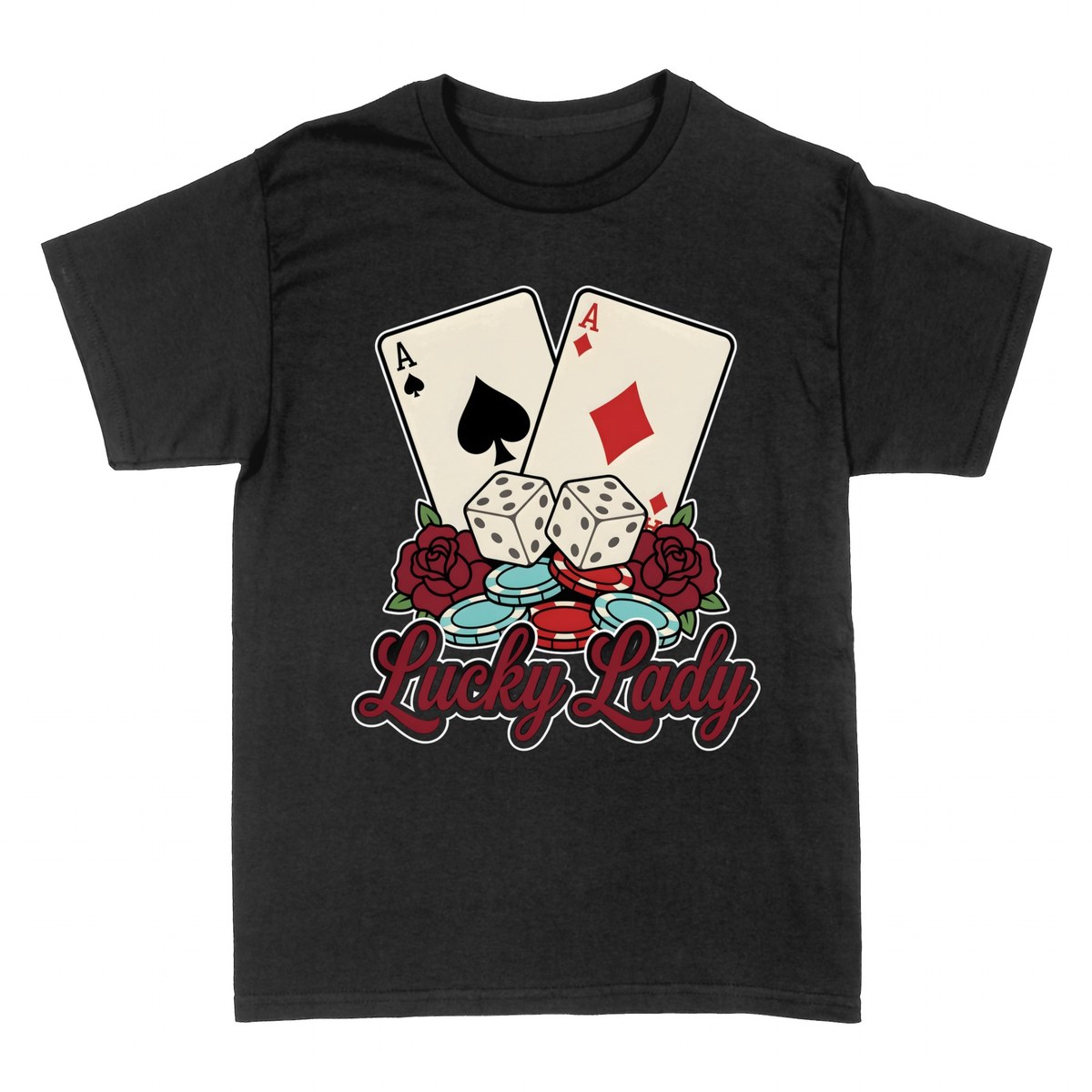 Magliette: Lucky Lady - Assi da Poker e Dadi