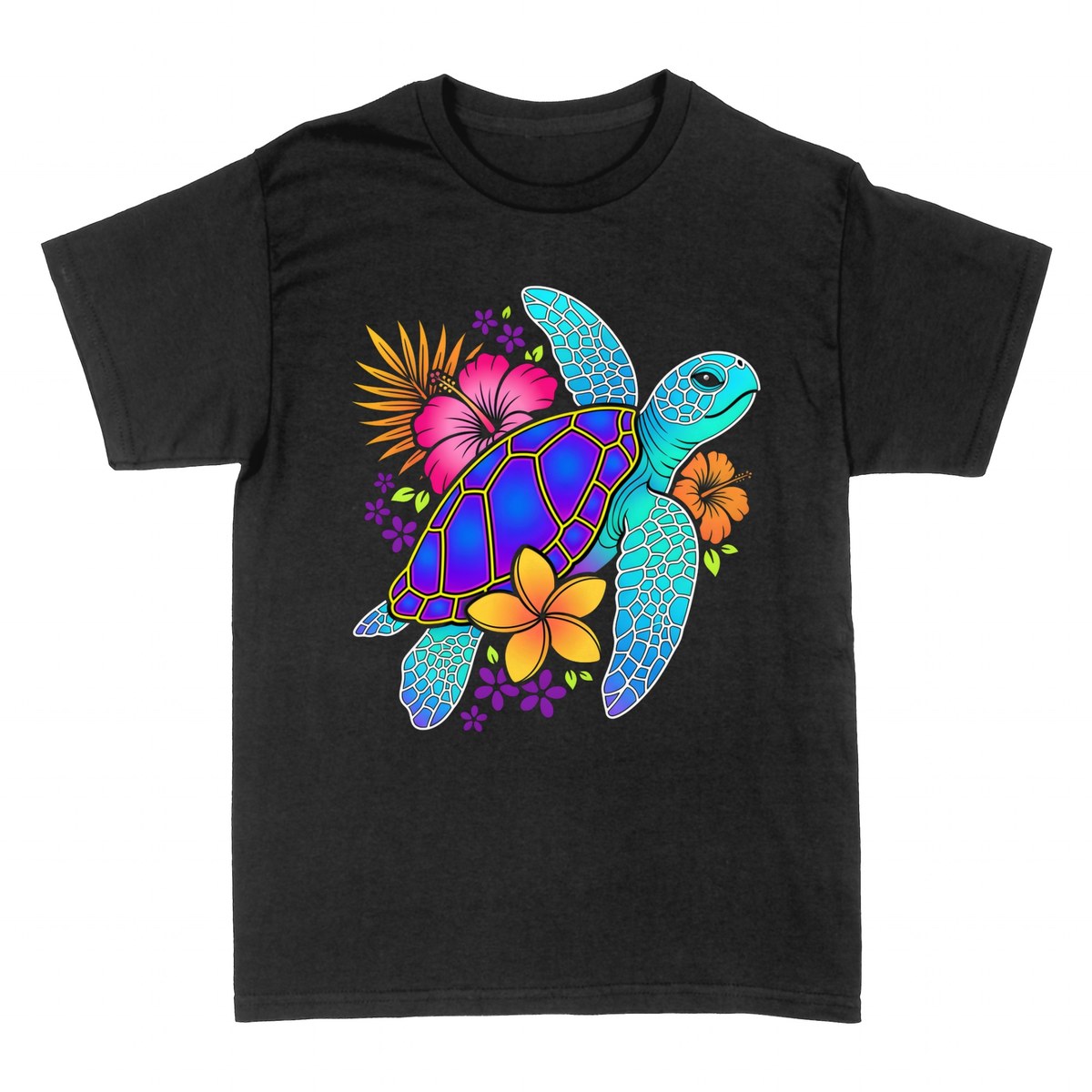 Magliette: Tartaruga Marina Tropicale con Fiori