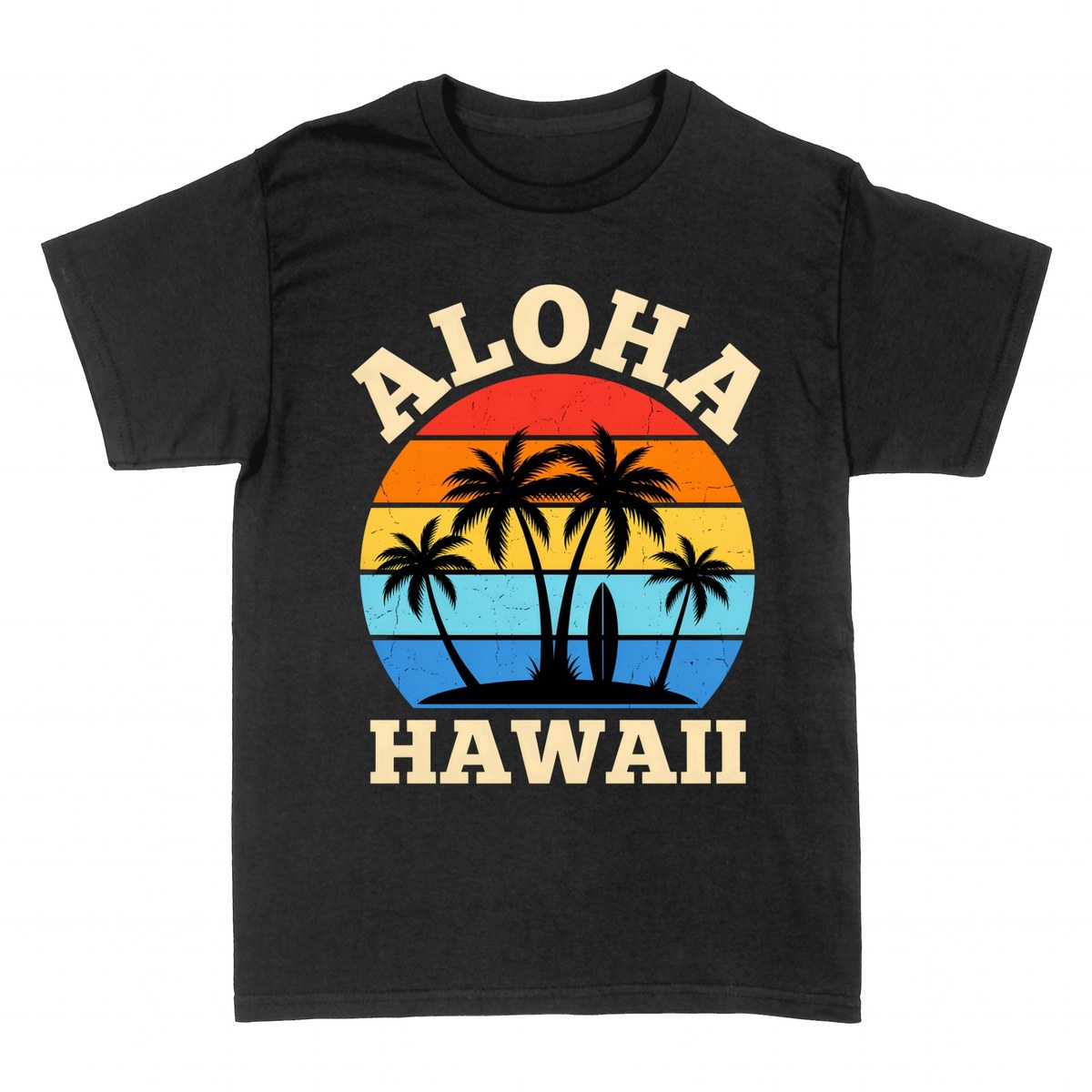 Magliette: Aloha Hawaii &mdash; Tramonto Retro e Palme
