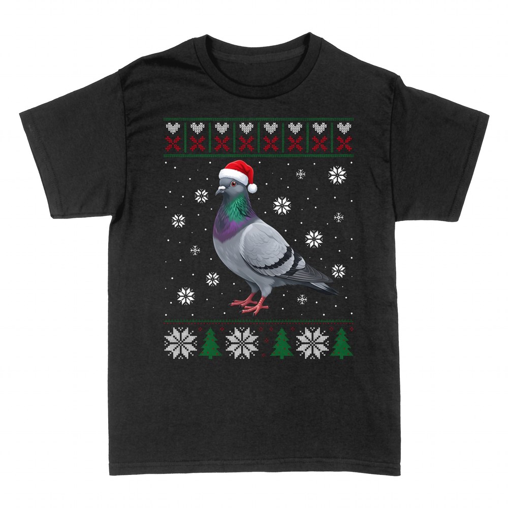 Magliette: Piccione di Natale con Cappello Babbo Natale