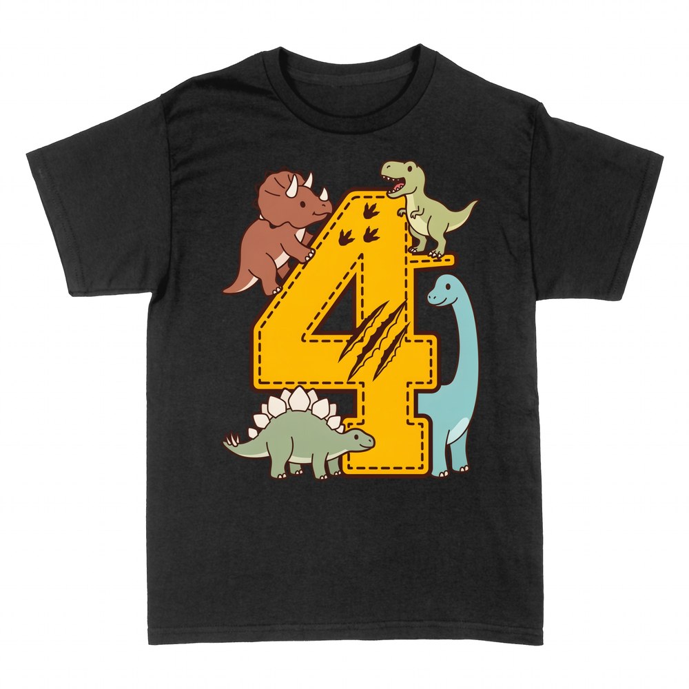 Magliette: 4 Anni Dinosauri Compleanno Dino