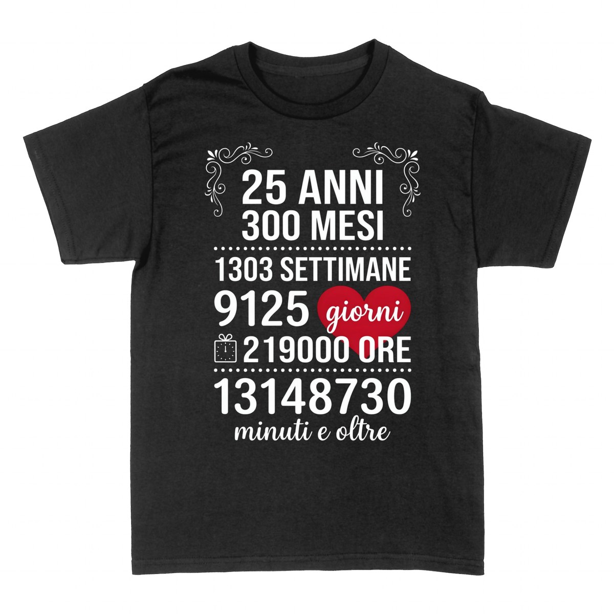 Magliette: 25 Anni in Numeri - Countdown Divertente