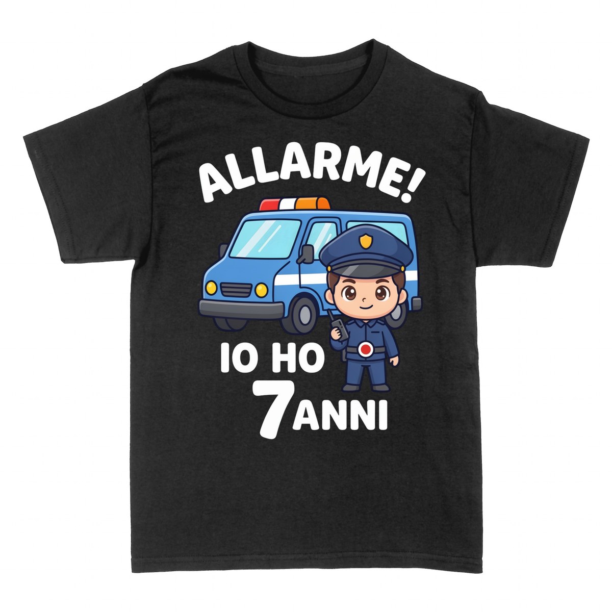 Magliette: Poliziotto Allarme Ho 7 Anni