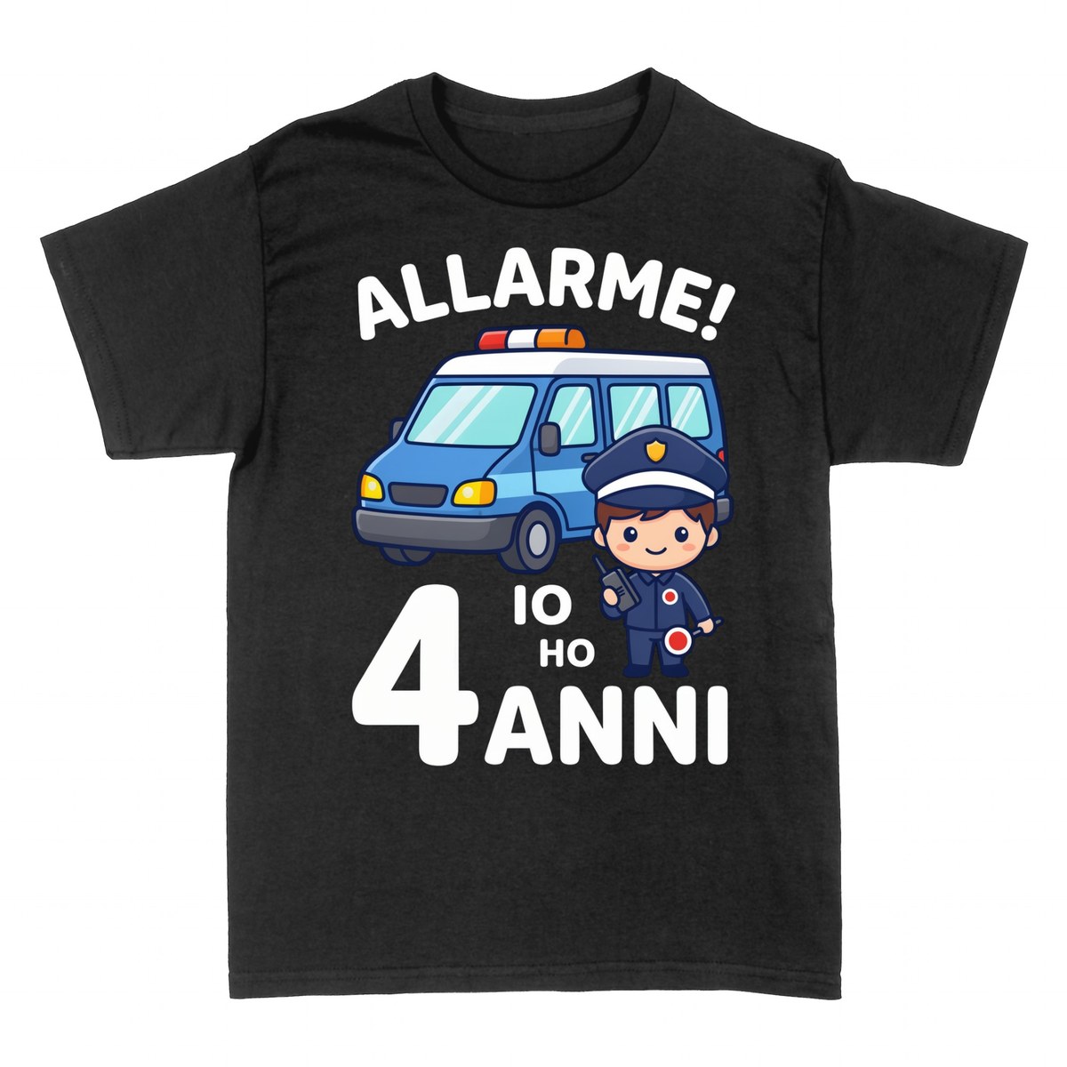 Magliette: Allarme Ho 4 Anni Poliziotto Bimbo