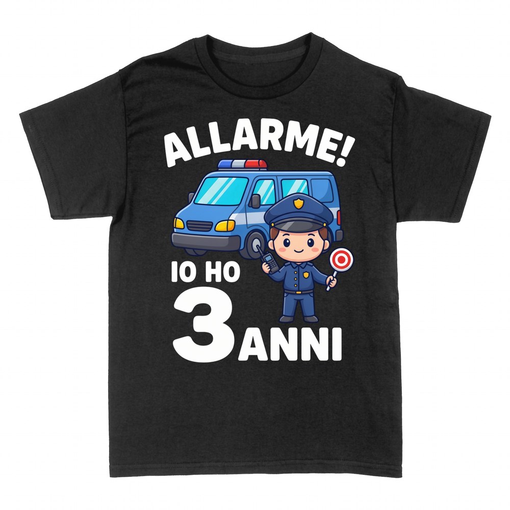 Magliette: Allarme Ho 3 Anni Poliziotto