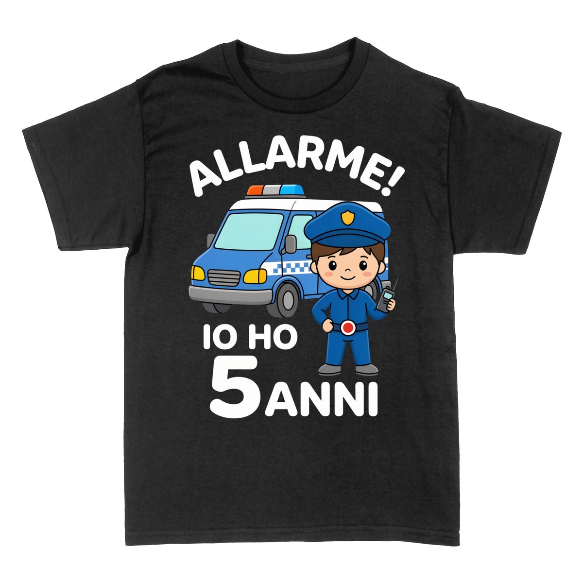 Magliette: Allarme Ho 5 Anni - Poliziotto Bimbo