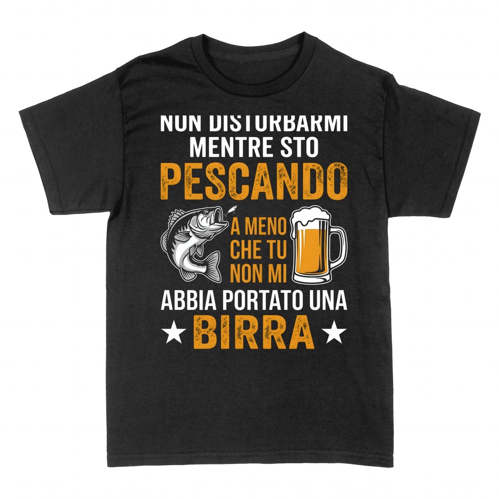 Magliette: Non disturbarmi sto pescando birra